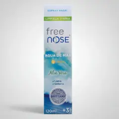 Septanazal dla dzieci Free Nose z wodą morską i aloesem. Delikatnie oczyszcza i nawilża nos.