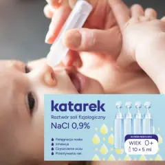 Sól fizjologiczna do nosa dla niemowląt. Katarek NaCl 0,9% do pielęgnacji noska, inhalacji, oczu i ran.