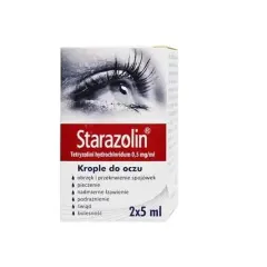 Krople do oczu Starazolin na objawy alergii: pieczenie, swędzenie, łzawienie, podrażnienie i obrzęk.