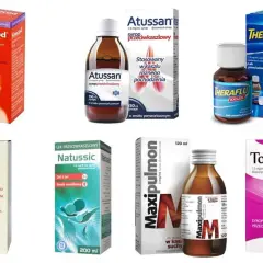 Leki na mokry kaszel u dziecka: Supremin, Natussic, Maxipulmon, Toselix, Sinecod, Atussan, Theraflu.