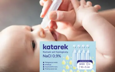 Sól fizjologiczna do nosa dla niemowląt. Katarek NaCl 0,9% do pielęgnacji noska, inhalacji, oczu i ran.