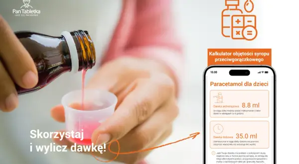 Kalkulator dawkowania paracetamolu dla dzieci. Czy można łączyć paracetamol z ibuprofenem? Sprawdź na PanTabletka.pl.