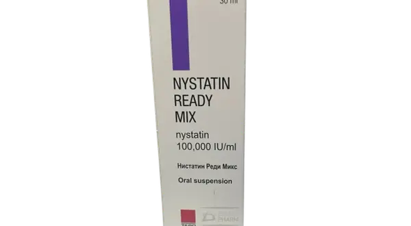 Opakowanie leku Nystatin Ready Mix w formie zawiesiny doustnej.